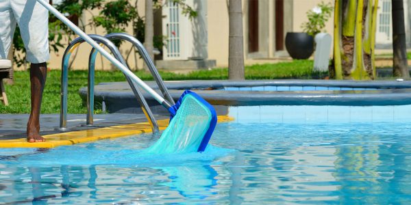 cleaning the pool